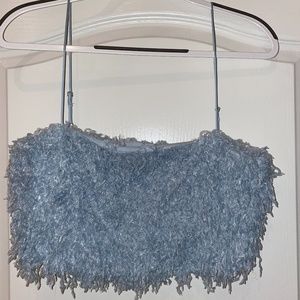 Baby Blue Fringe Top